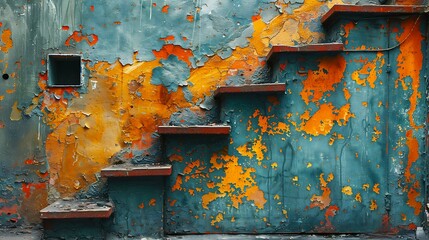 Abstract compositions inspired by urban decay.