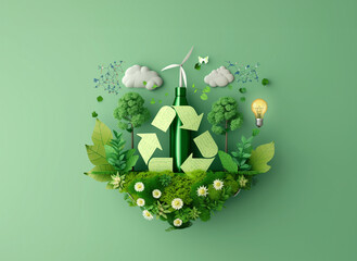 エコ・ウィンド：ペーパークラフトの風力発電・横