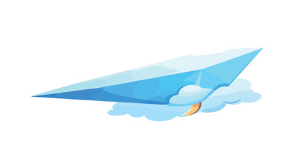 Fototapeta na wymiar Paper airplane flat vector isolated on white background