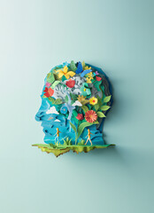 自然の調和：環境美をペーパークラフトで表現・縦