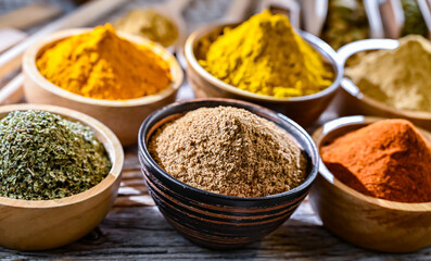 Composition with assortment of spices and herbs