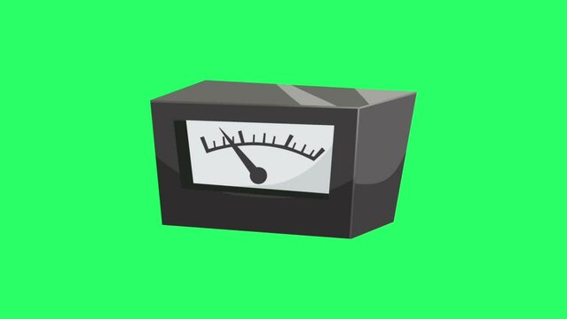 Animation black meter on green background.