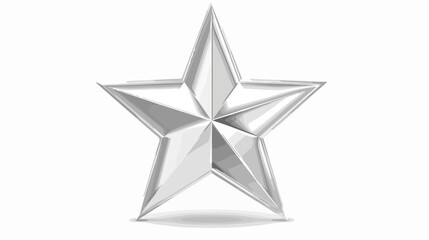 Silver Star Isolated over white background flat vecto