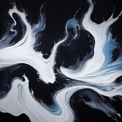Dark White smoke acrylic paints Liquid fluid art abstract background