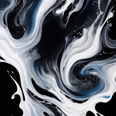 Dark White smoke acrylic paints Liquid fluid art abstract background