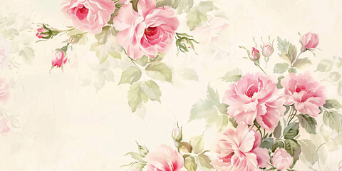 Romantic pink rose flower background - obrazy, fototapety, plakaty