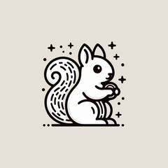 Monoline squirrel vector art for your designs