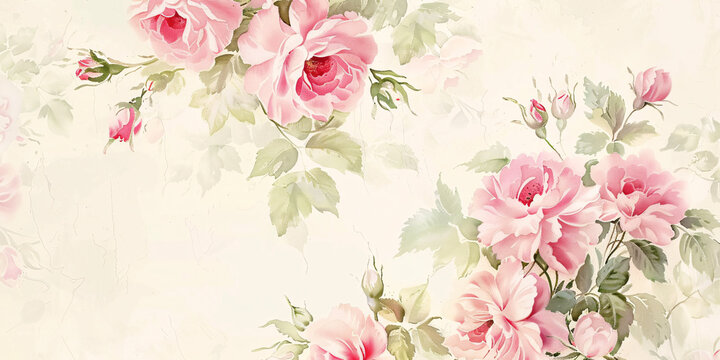 Romantic pink rose flower background