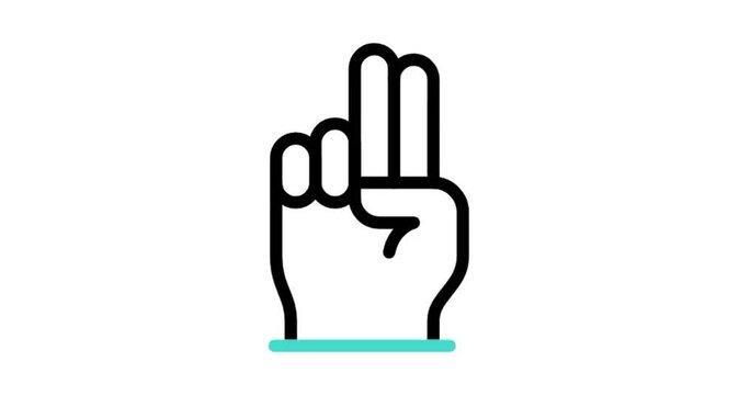 hand with finger icon animated videos