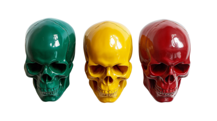 Colorful skulls isolated on a white background