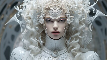 Opulent Ethereal Enigma:A Captivating Portrait of Surreal Beauty and Mystique