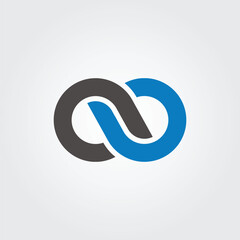 Infinity letter ab Logo design template white background 