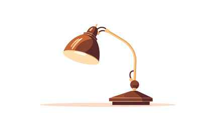 Vintage Desk Lamp flat vector isolated on white background