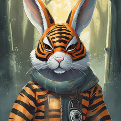 귀여운 토끼호랑이