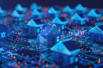 A dynamic representation of smart housing data analytics, this digital model displays