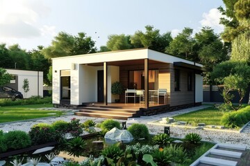 A small flat roof modern house