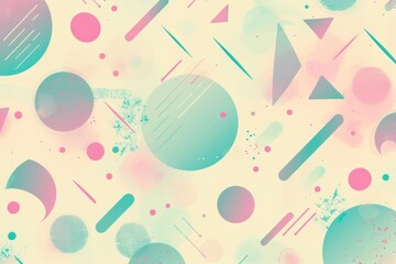 abstract 80s futuristic sci-fi pastel color background. pink teal lavender geometric element pattern. 1980 retro nostalgic concept artful aesthetics illustration. 