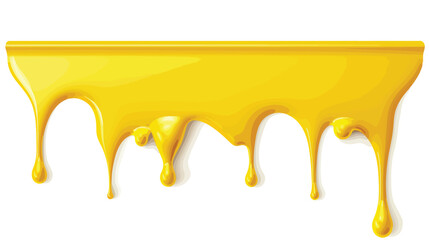 Yellow Paint Dripping flat vector isolated on white background