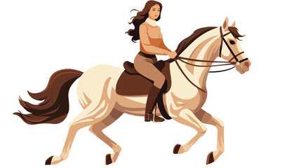 Young woman riding her horse.