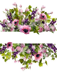 Anemones and roses floral text frame
