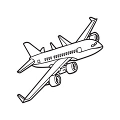 Fototapeta na wymiar Airplane coloring pages. Airplane outline illustration