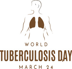 World Tuberculosis Day card, background, March 24. Vector