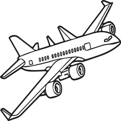 Airplane coloring pages. Airplane outline illustration