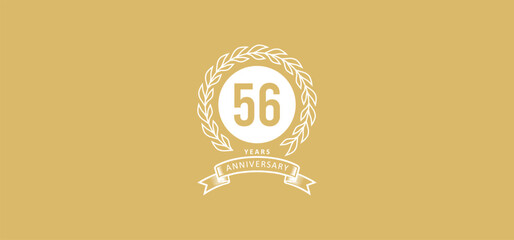 56st anniversary logo with white, and gold background