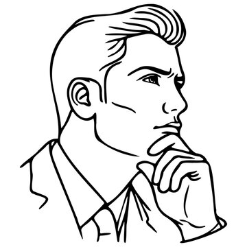 recommend clip art: Man Face Thinking Line Art.
