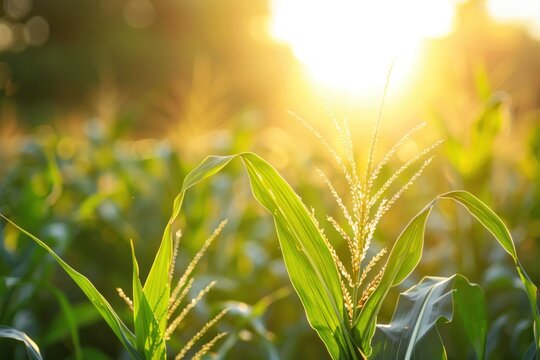 genetically modified crops, with the sun shining