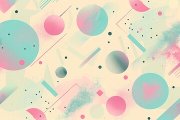 abstract 80s futuristic sci-fi pastel color background. pink teal lavender geometric element pattern. 1980 retro nostalgic concept artful aesthetics illustration. 