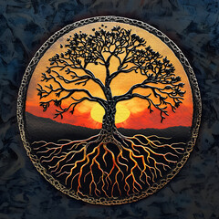 Logo of a tree, for meditation, nature, calmness and mindfulness