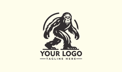 Sasquatch Logo Brand Icon Keep it Squatchy T-Shirt Graphic Mythical Yeti Cryptid Emblem Vector Illustration - obrazy, fototapety, plakaty
