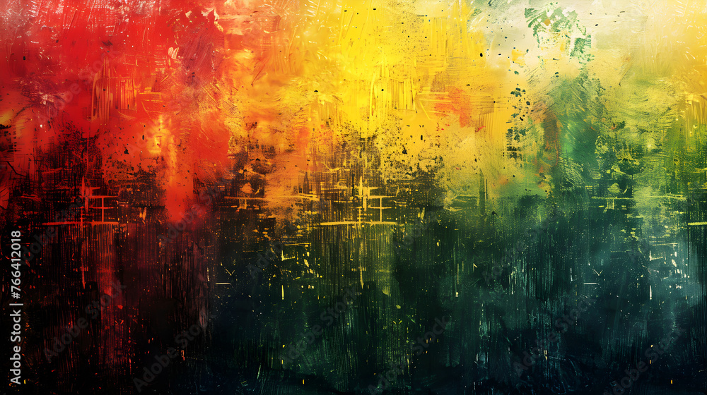 Poster grunge background of an abstract texture that looks worn out using colors in the reggae style.