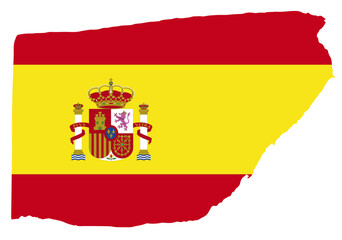Spain flag with palette knife paint brush strokes grunge texture design. Grunge brush stroke effect