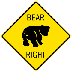 Obraz premium Bear warning sign