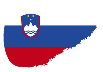 Slovenia flag with palette knife paint brush strokes grunge texture design. Grunge brush stroke effect
