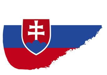 Slovakia flag with palette knife paint brush strokes grunge texture design. Grunge brush stroke effect