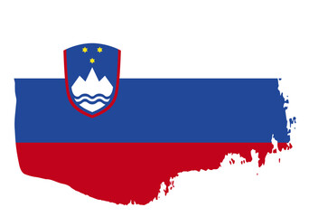 Slovenia flag with palette knife paint brush strokes grunge texture design. Grunge brush stroke effect