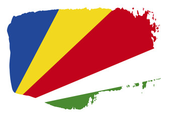 Seychelles flag with palette knife paint brush strokes grunge texture design. Grunge brush stroke effect
