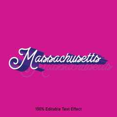 Massachusetts text effect vector. Editable college t-shirt design printable text effect vector
