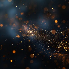 A backdrop featuring abstract sparkling lights in shades of blue, gold, and black, with a blurred effect.
