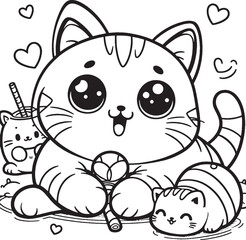 cat, cartoon, animal, vector, cute, kitten, illustration, pet, art, feline, domestic, kitty, drawing, mammal, funny, pets, design, character, fun, happy, tail, animals, fur, cats, black