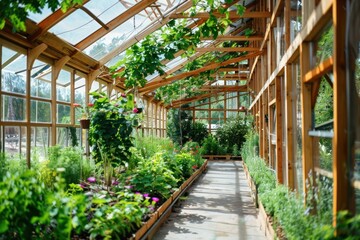 Fototapeta na wymiar huge greenhouse backyard farming