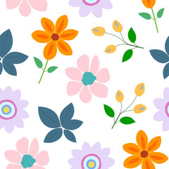 Flower plant seamless pattern, ornament for beautiful design.