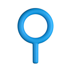 3d illustration of search bar in blue color suitable for web ui ux