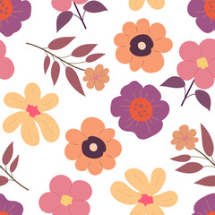 Flower plant seamless pattern, ornament for beautiful design.