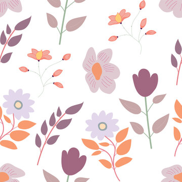 Flower plant seamless pattern, ornament for beautiful design.