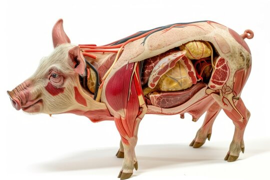 pig anatomy showing body and head