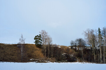 Images from a Sunday walk in the cultural landscape of Balke, Toten, Norway, a spring day of March...